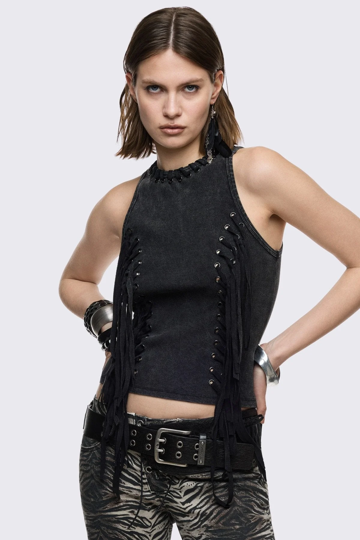 Anya Fringe Vest Top - Image 4