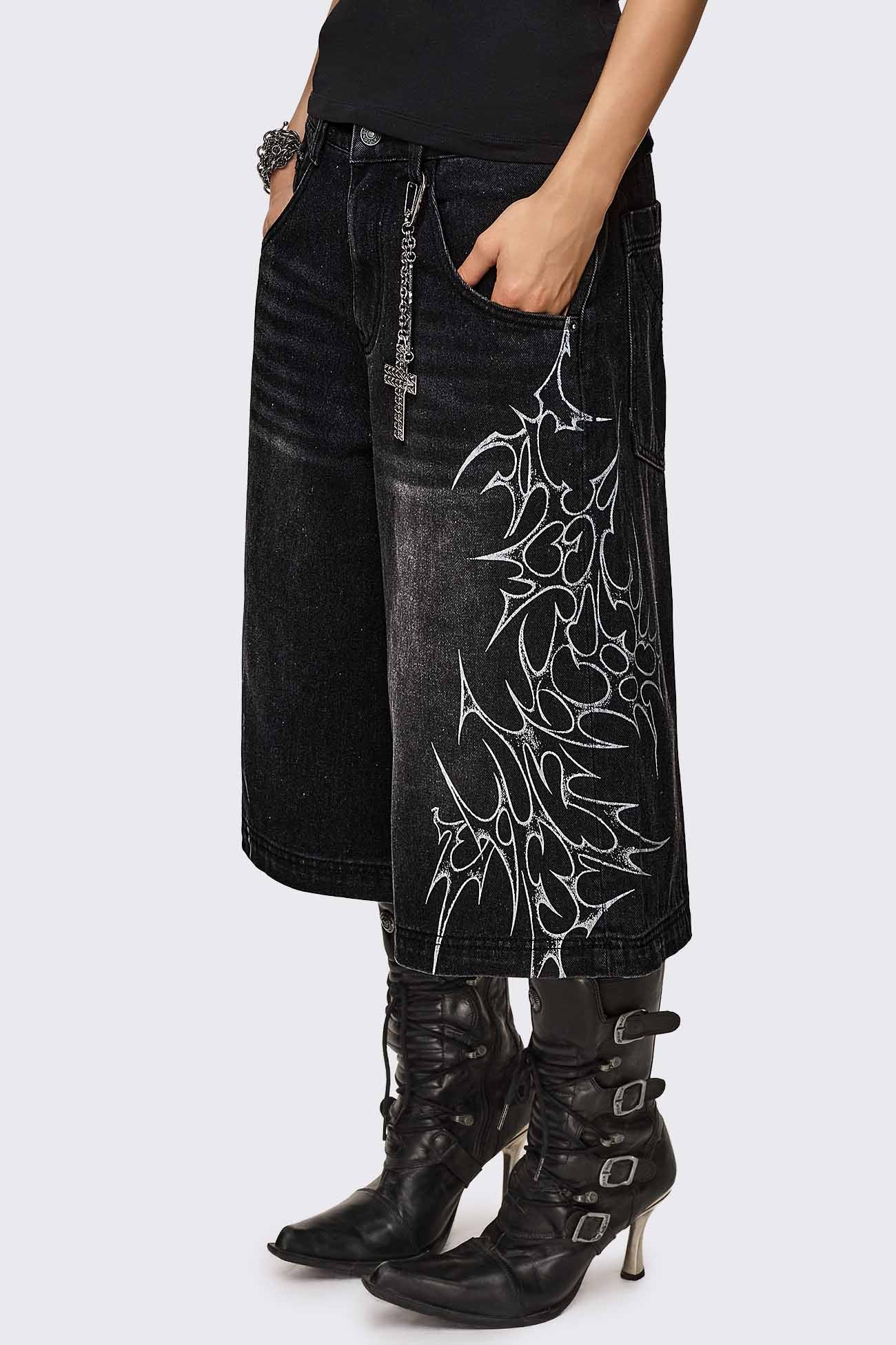 Blaze Graphic Washed Jorts - Image 2