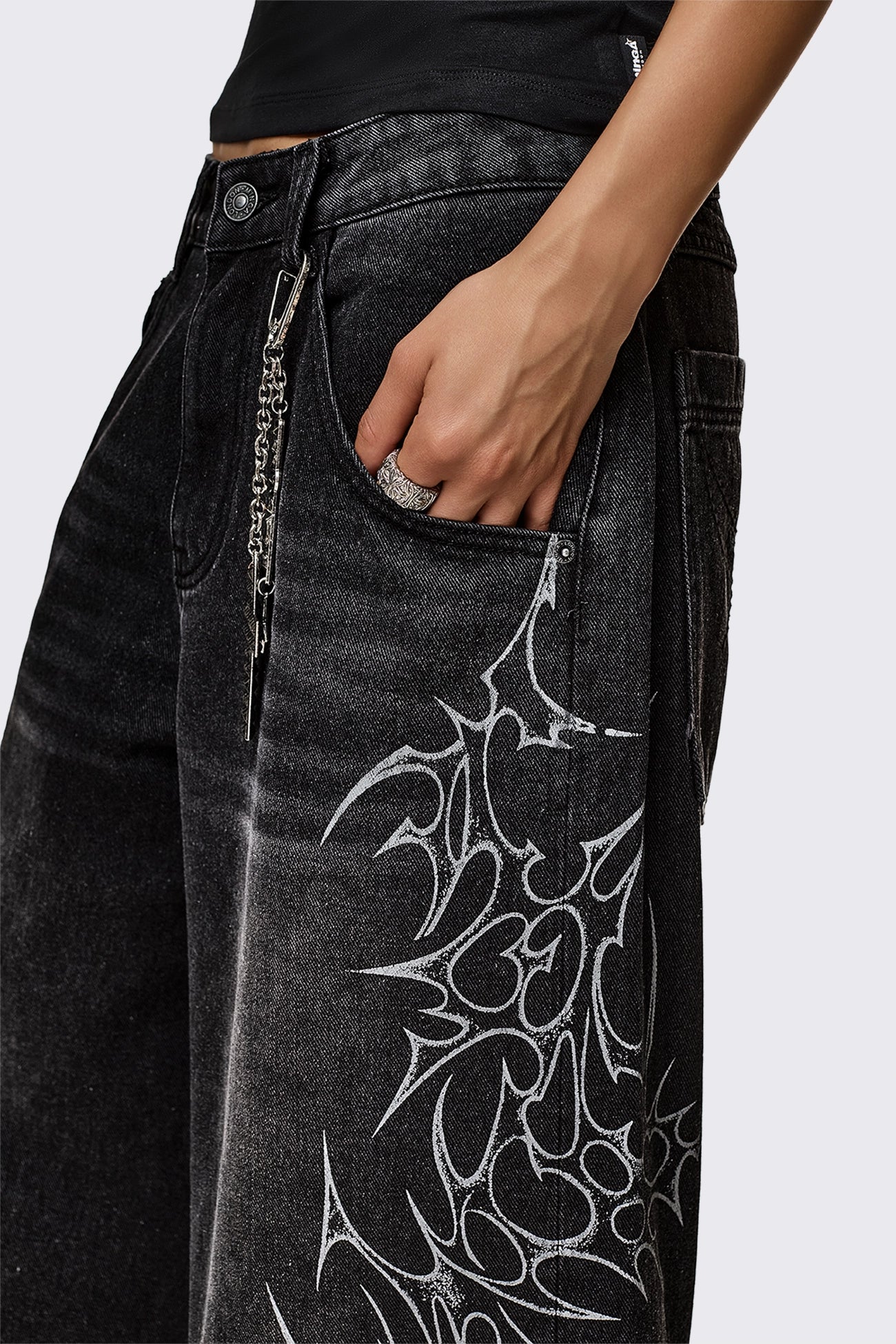 Blaze Graphic Washed Jorts - Image 4