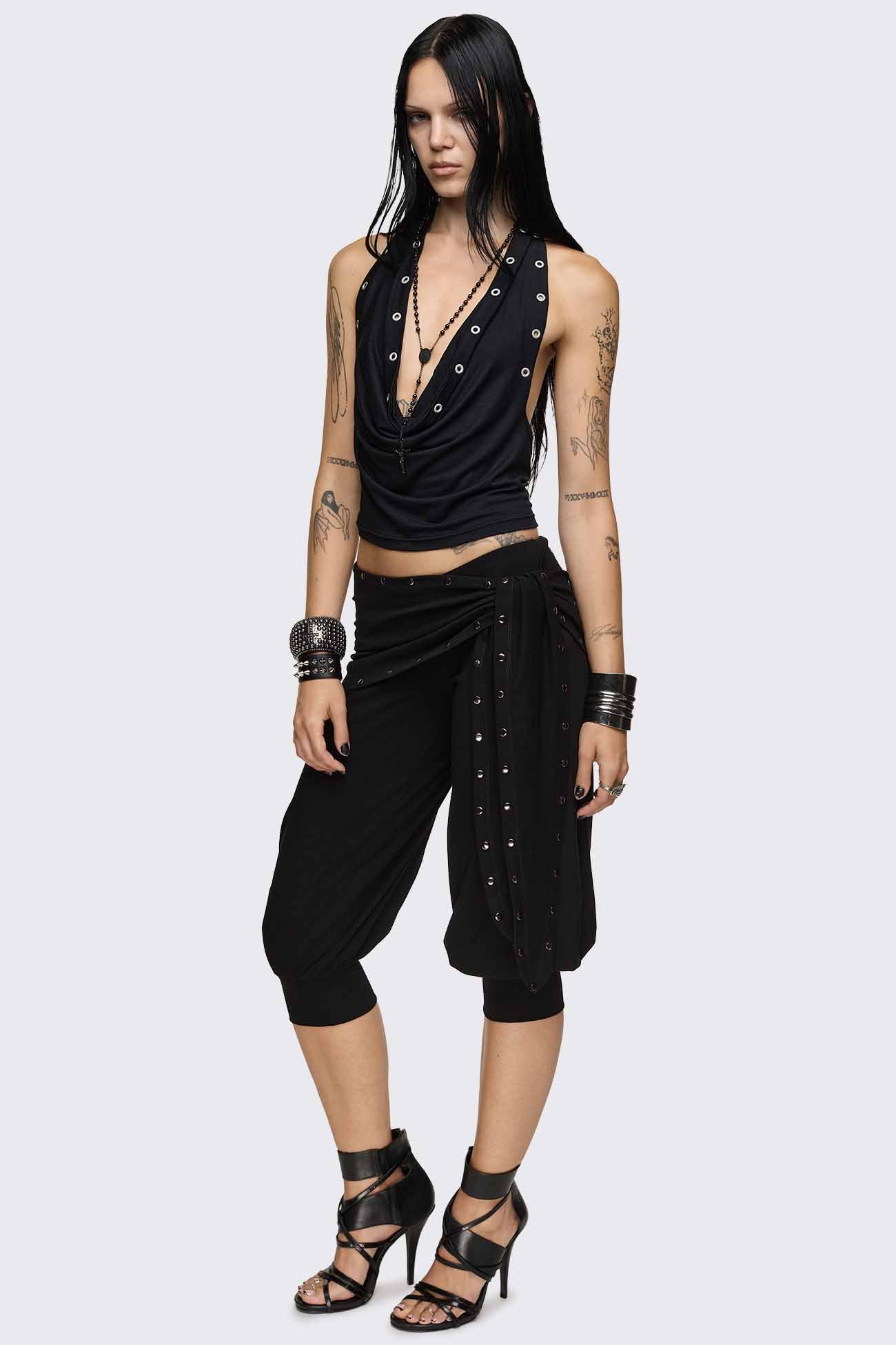 Dead Tide Studded Balloon Capri Pants - Image 5