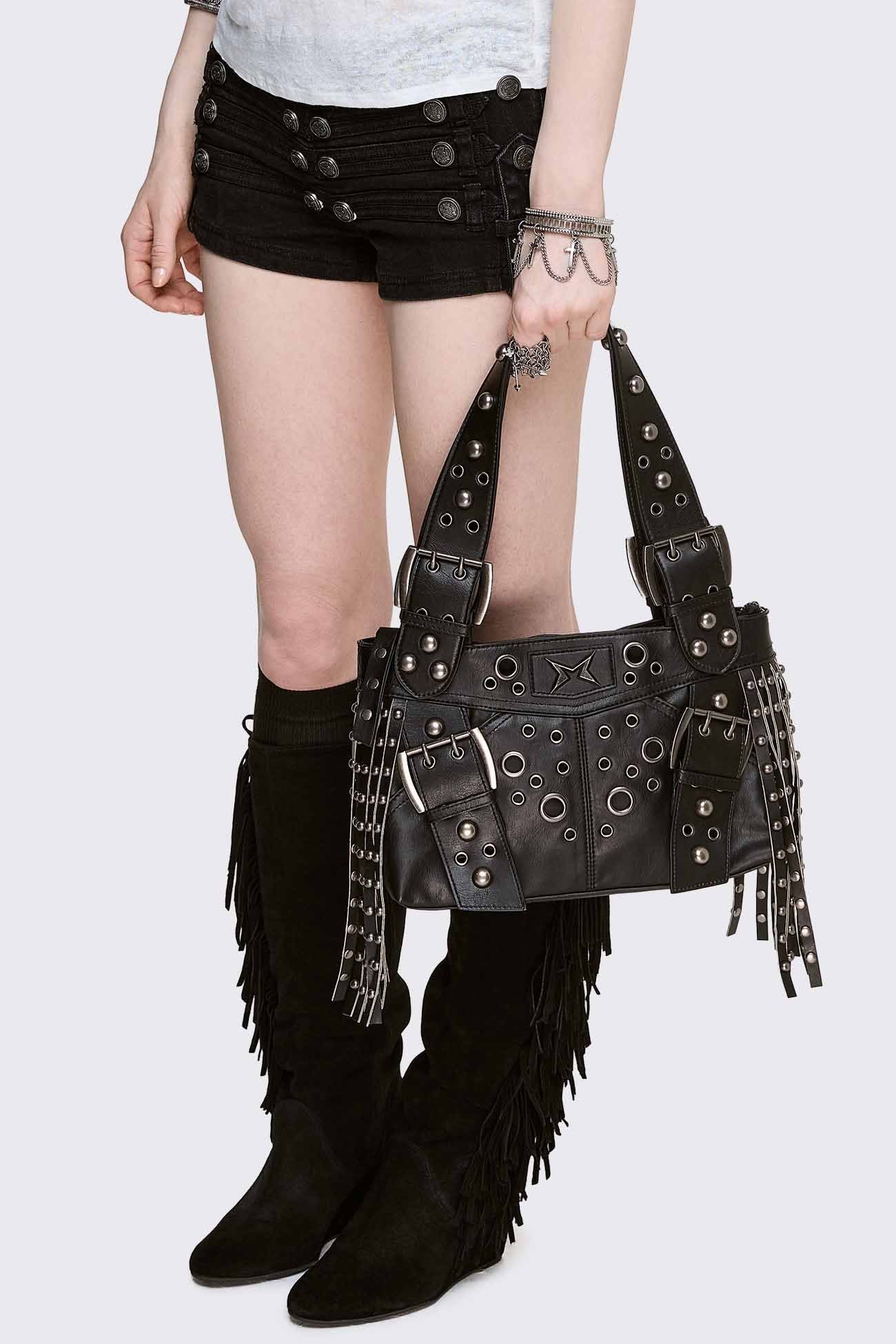 Fern Studded Fringe Shoulder Bag - Image 5