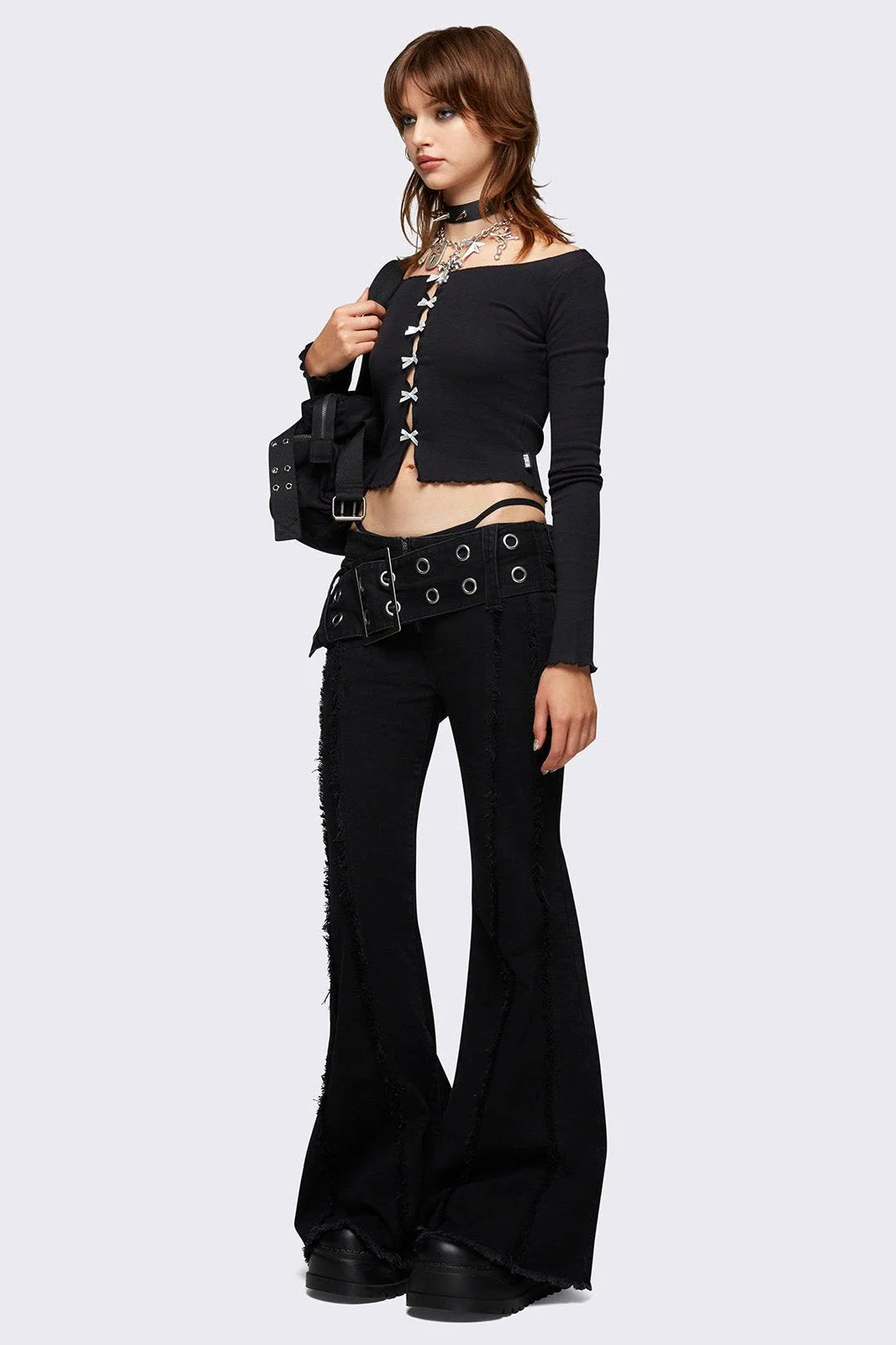 Gia Belted Flared Jeans - Image 5