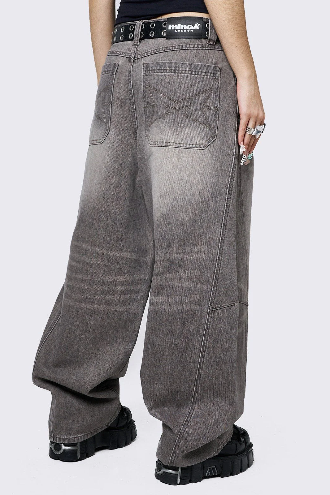 Grey Super Baggy Jeans - Image 5