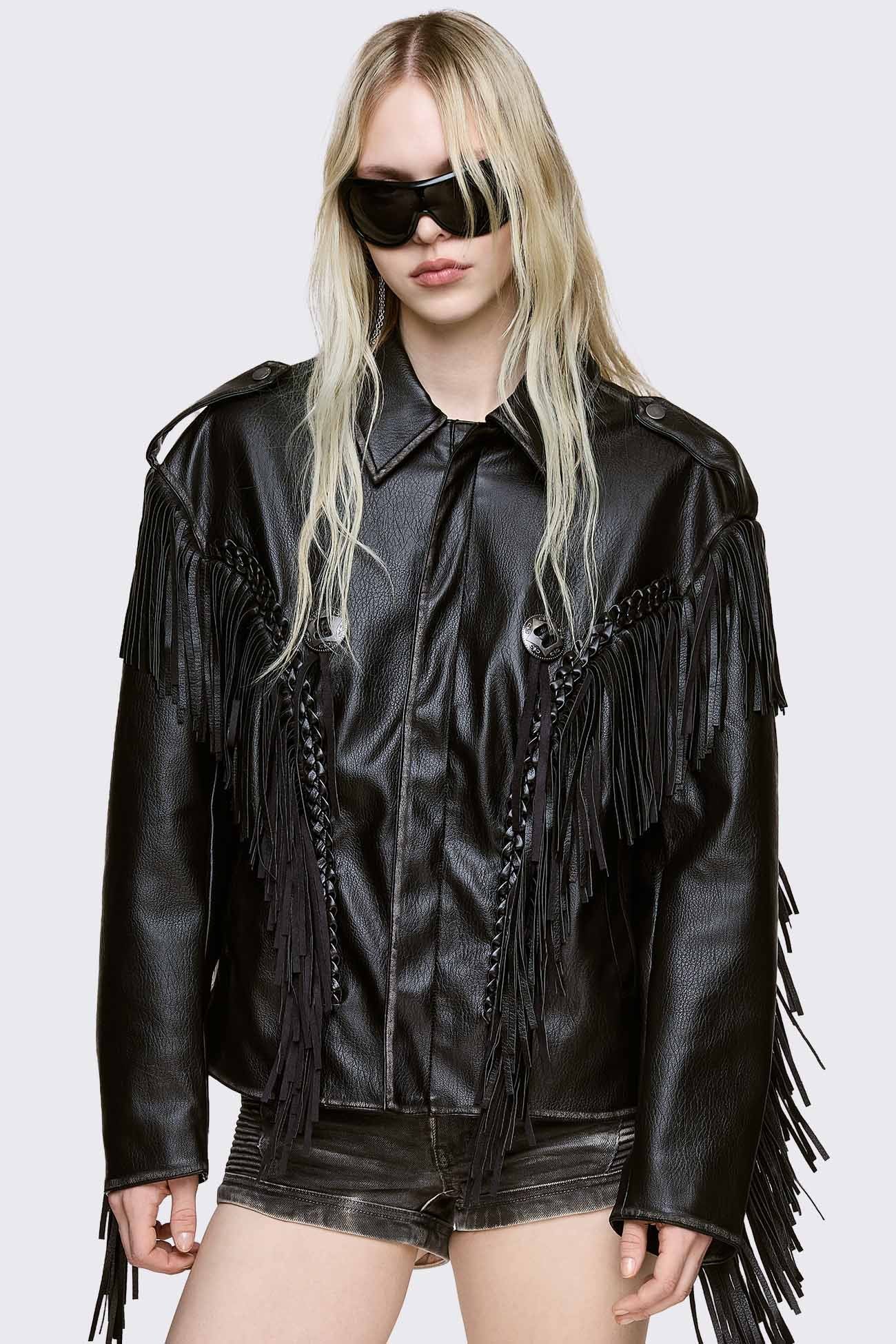 Nomad Fringe Biker Jacket - Image 4