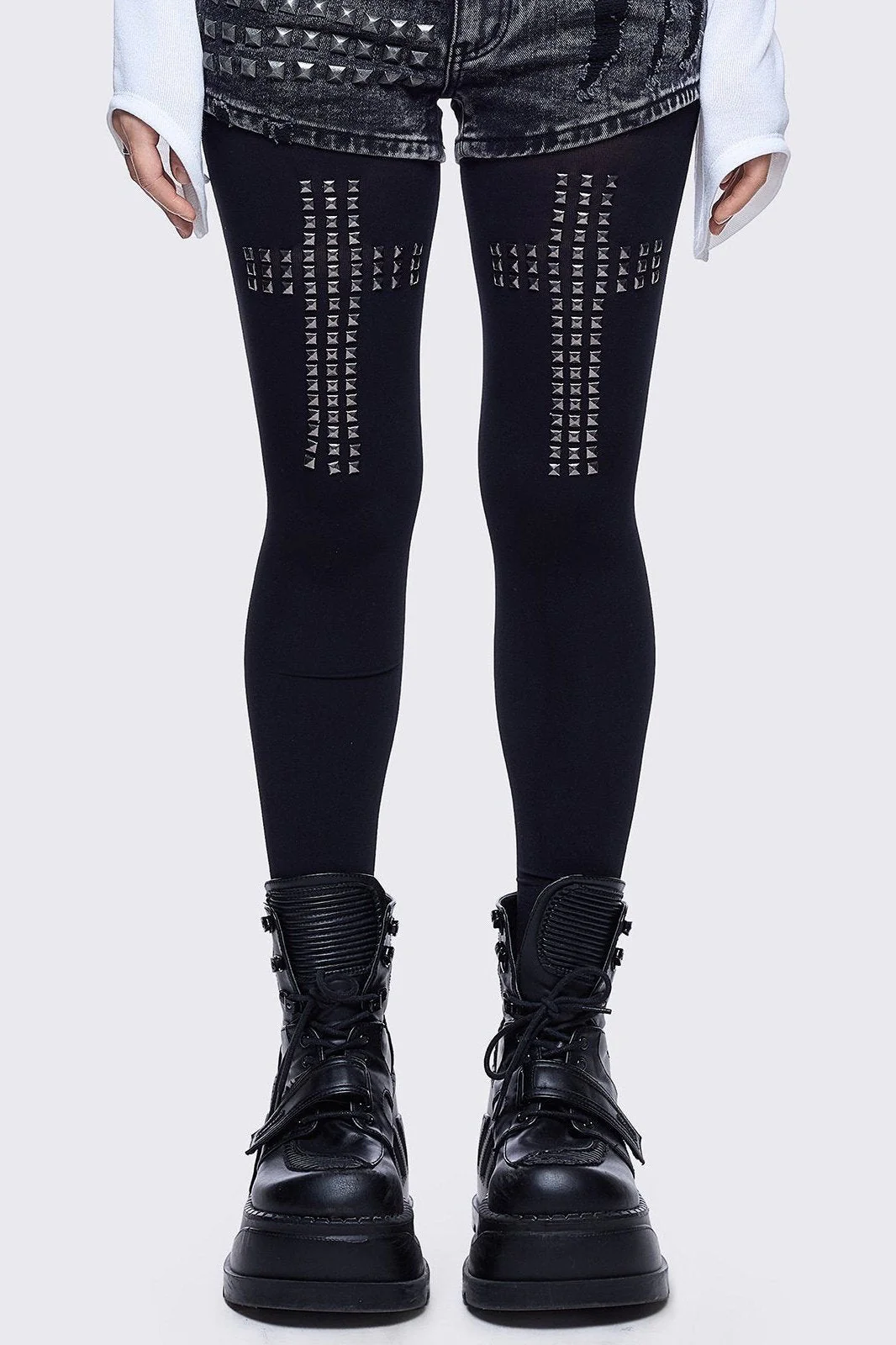 Saintly Scars Black Tights