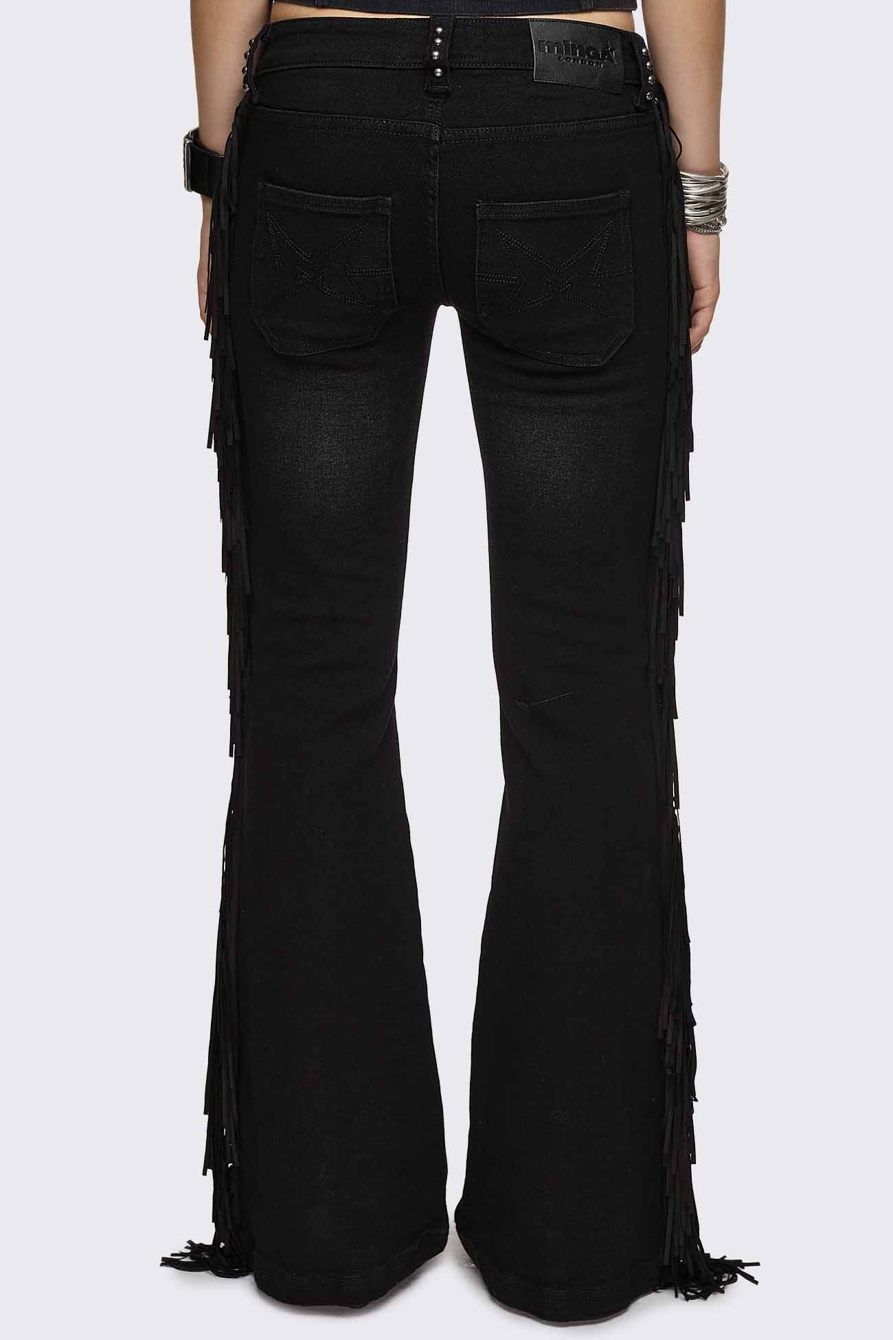 Sierra Fringe Flared Jeans - Image 10