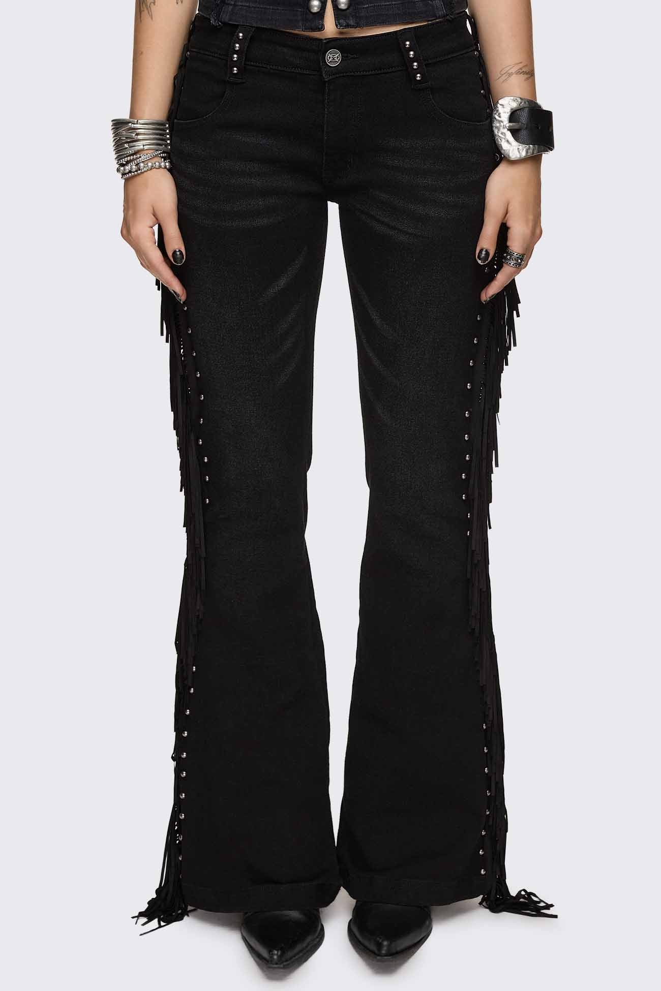 Sierra Fringe Flared Jeans - Image 4