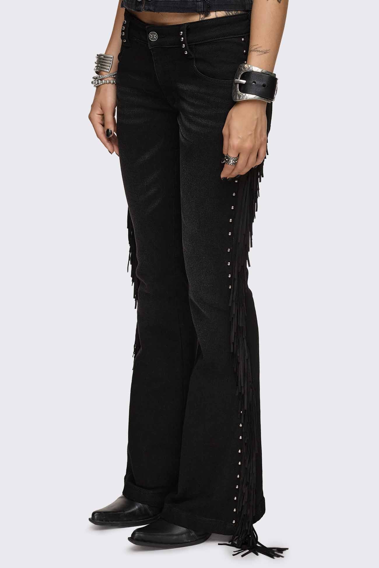Sierra Fringe Flared Jeans - Image 6