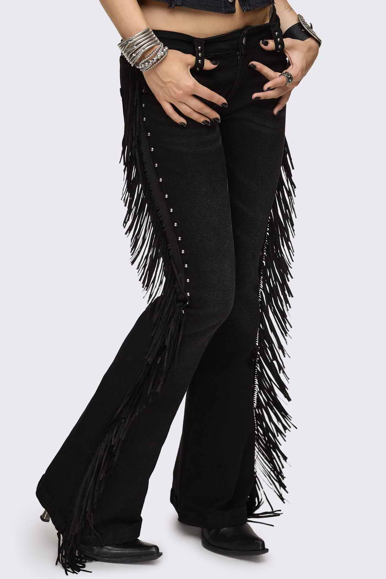 Sierra Fringe Flared Jeans - Image 7