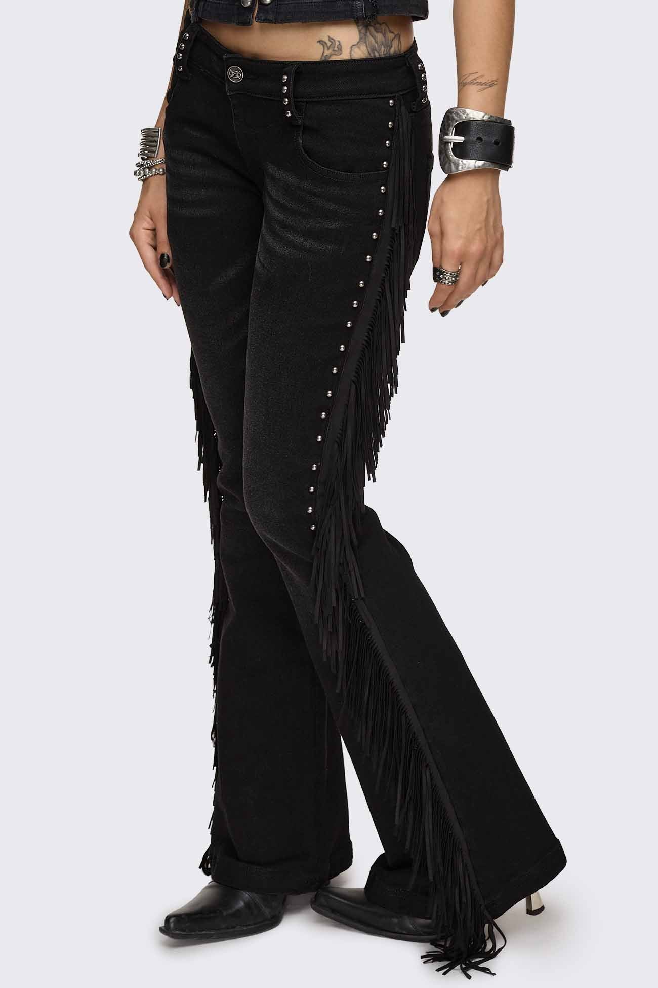 Sierra Fringe Flared Jeans - Image 9