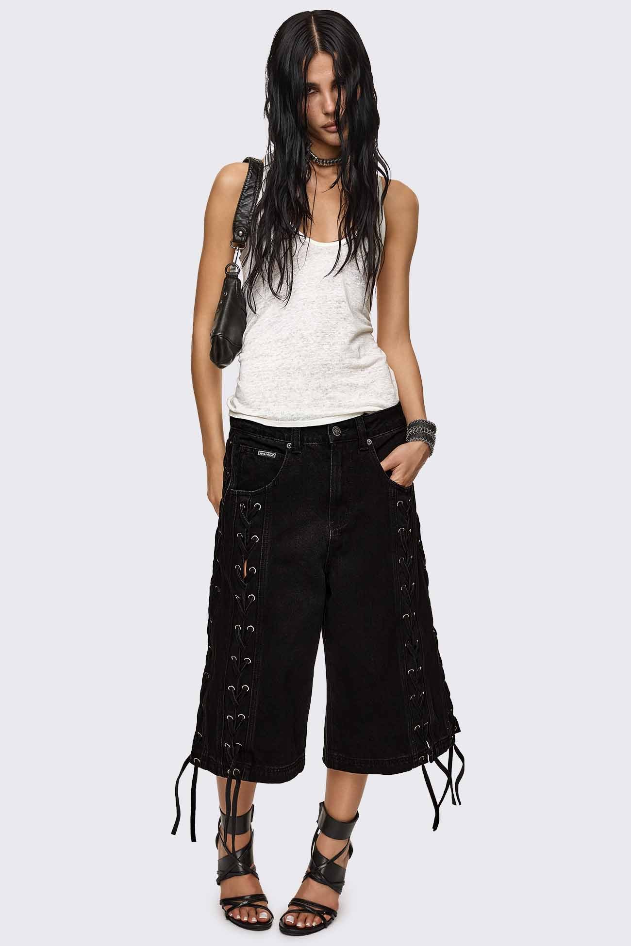 Tension Lace-Up Jorts - Image 4