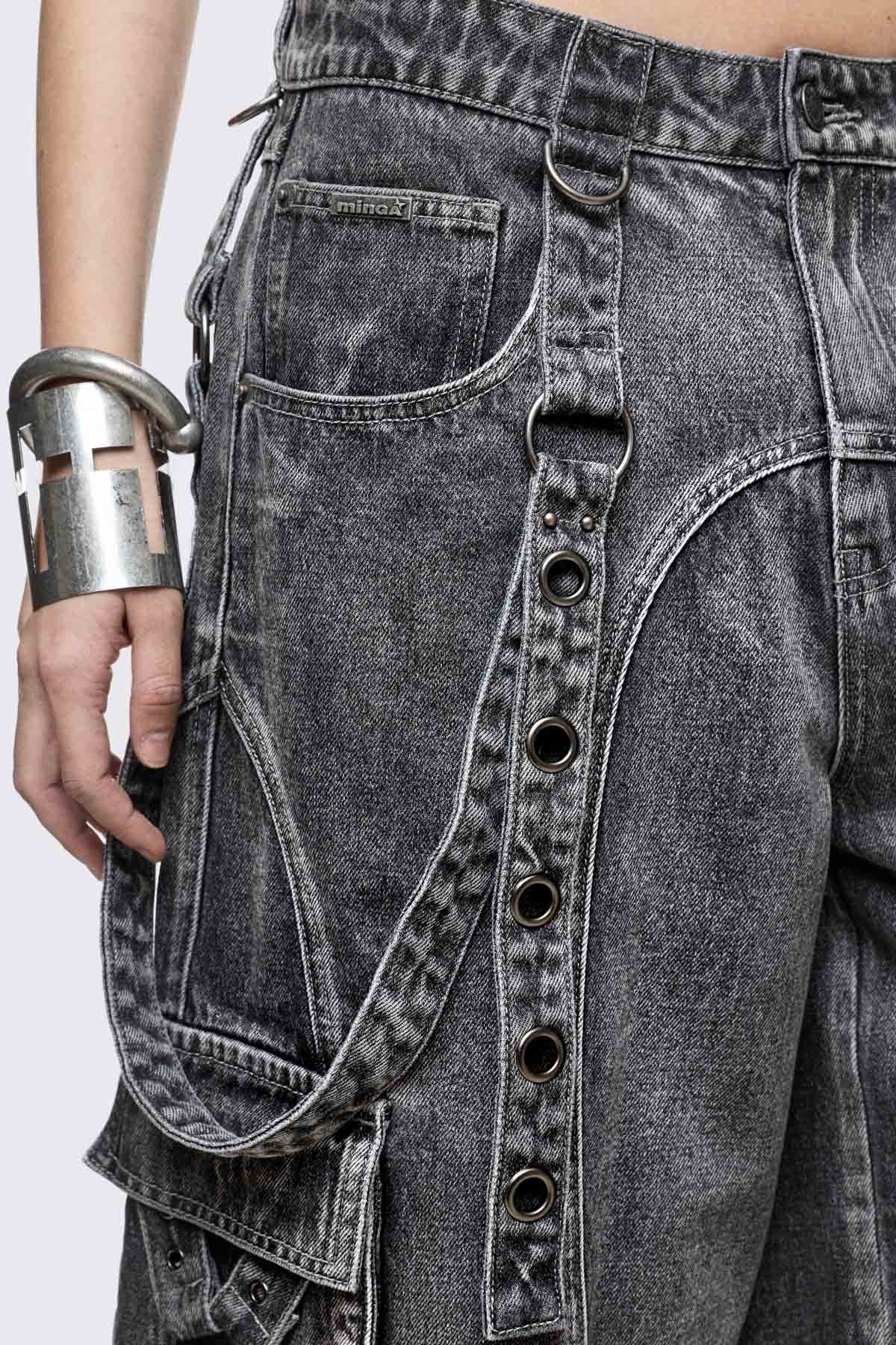 Trek Grey Washed Cargo Jorts - Image 6
