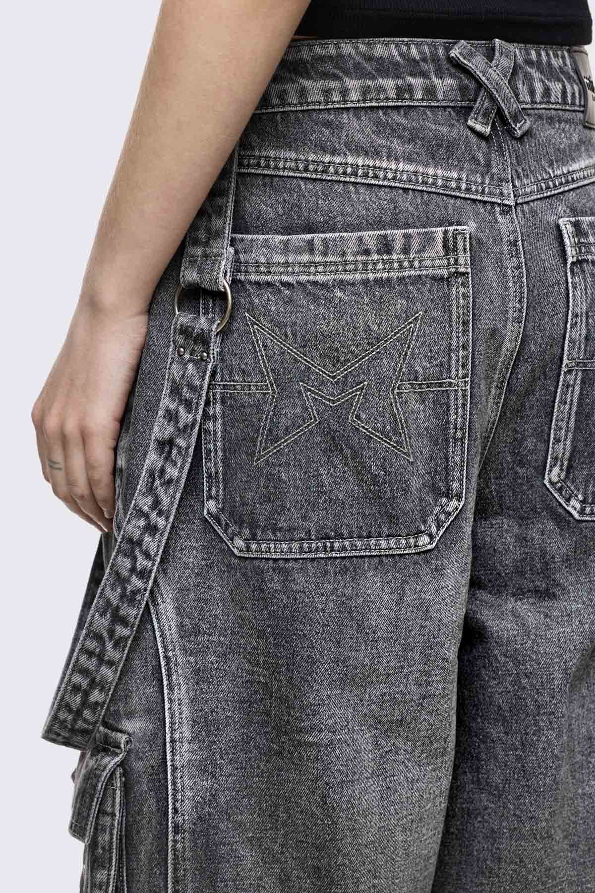 Trek Grey Washed Cargo Jorts - Image 9